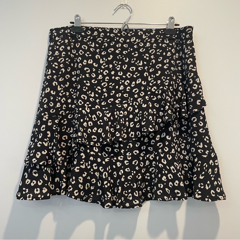 Leopard Print Mini Skirt Flowy and Ruffles